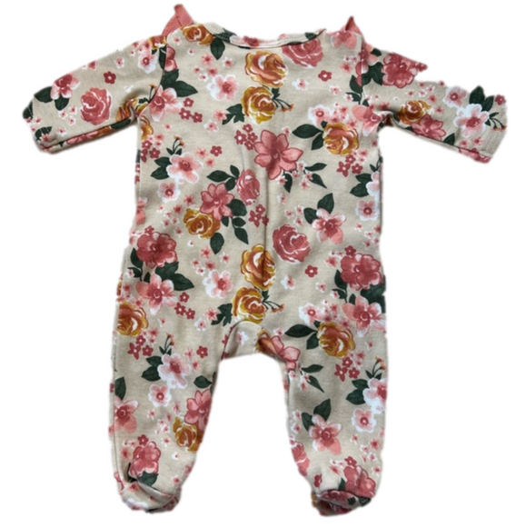 Nicole Miller New York Pink Floral Baby Girl Onesie Footie - Picture 5 of 5